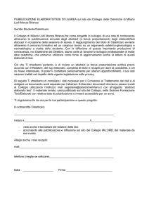 PUBBLICAZIONE ELABORATO/TESI DI LAUREA sul sito del