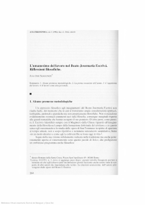 L`umanesimo del lavoro nel Beato Josemaría Escrivá. Riflessioni