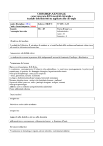 CHIRURGIA GENERALE corso integrato di Elementi di chirurgia e