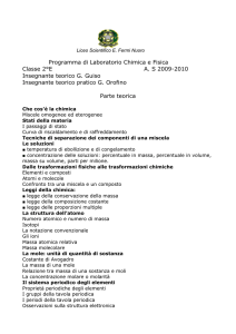 Programma di Laboratorio Chimica e Fisica Classe