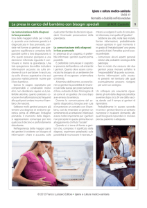 La presa in carico del bambino con bisogni speciali