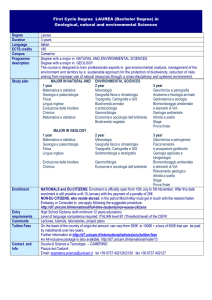 First Cycle Degree LAUREA (Bachelor Degree) in