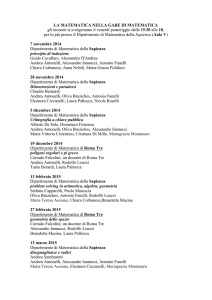 calendario - Dipartimento di Matematica