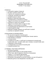 I.S.I.S. “Niccolini-Palli” PROGRAMMA DI MATEMATICA CLASSI: 3