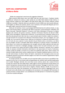 NOTE DI REGIA - teatro dell`opera giocosa
