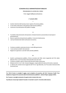 ECONOMIA DELLE AMMINISTRAZIONI PUBBLICHE PROGRAMMA