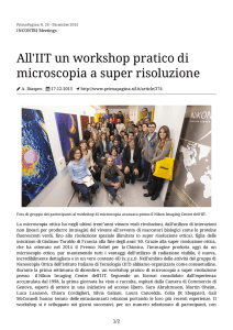 All`IIT un workshop pratico di microscopia a super risoluzione