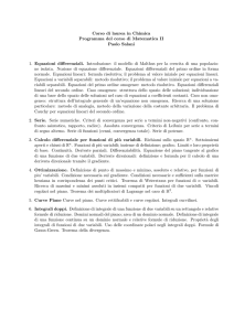 Corso di laurea in Chimica Programma del corso di Matematica II