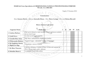 ESAMI del Corso Specialistico di CRIMINOLOGIA CLINICA E