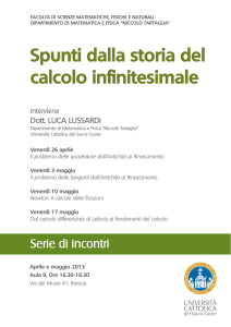 Spunti dalla storia del calcolo infinitesimale