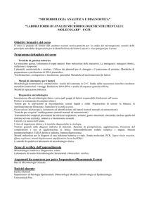 "MICROBIOLOGIA ANALITICA E DIAGNOSTICA” e “LABORATORIO