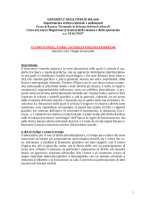 1 UNIVERSITA` DEGLI STUDI DI MILANO Dipartimento di Beni