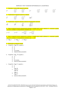 ESERCIZI E TEST FUNZIONE ESP E LOG