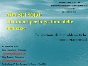 NON SEI SOLO! Strumenti per la gestione delle demenze