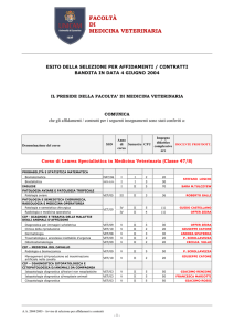 FACOLTÀ DI MEDICINA VETERINARIA