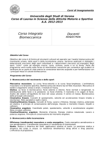 Programma Biomeccanica A.A. 2012-13 - univr dsnm
