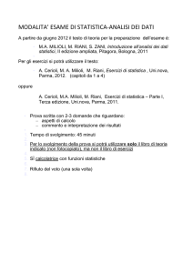 MODALITA` ESAME DI STATISTICA