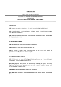 Curriculum - Corso di Laurea Specialistica e Magistrale in