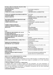 Archeologia e antichità classiche e medievali - UNIPA