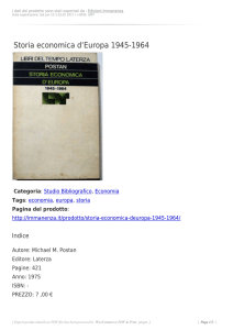 Storia economica d`Europa 1945-1964