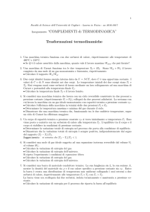 Insegnamento “COMPLEMENTI di TERMODINAMICA