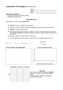 Laboratorio Tecnologico (Filtri passivi RC)