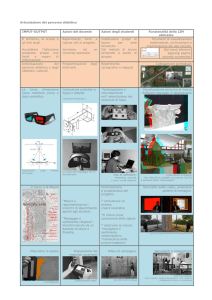 Articolazione del percorso didattico IMPUT