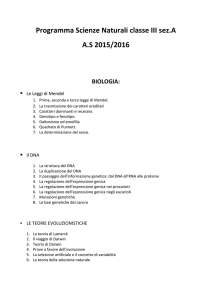 Programma Scienze Naturali classe III sez.A AS 2015/2016 BIOLOGIA