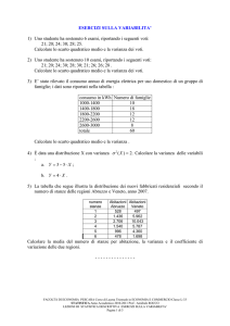 esercizi variabilità