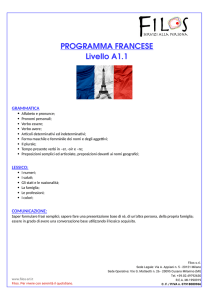 PROGRAMMA FRANCESE Livello A1.1
