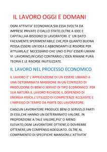 IL LAVORO OGGI E DOMANI