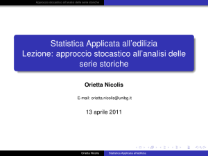 approccio stocastico all`analisi delle serie storiche