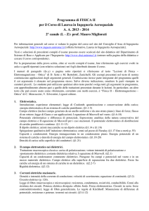 Programma di FISICA II per il Corso di Laurea in Ingegneria