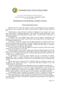 Metodologia e tecnica della ricerca sociale