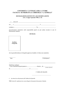 universita` cattolica del s. cuore facolta` di medicina e chirurgia