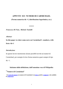 i numeri di carmichael