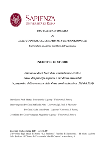 Immunità degli Stati dalla giurisdizione civile e tutela dei princìpi