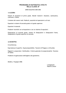 PROGRAMMA PREVENTIVO DI MATEMATICA