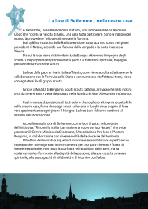 La luce di Betlemme…nelle nostre case.