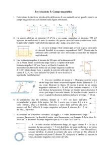 Esercitazione 5: Campo magnetico