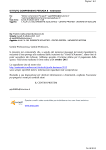 Gentile Professoressa, Gentile Professore, la presente per