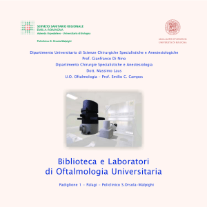 Opuscolo laboratori oftalmologia  - Policlinico S.Orsola