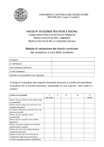 FACOLTA` DI SCIENZE POLITICHE E SOCIALI Modulo di