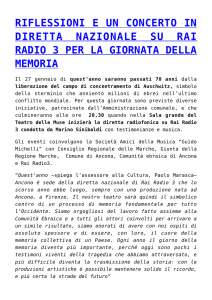 riflessioni e un concerto in diretta nazionale su rai radio 3 per la