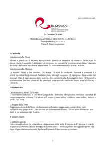 programma classe 1
