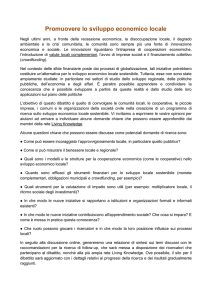 Promuovere lo sviluppo economico locale