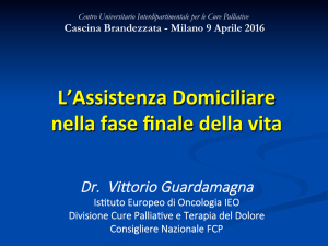 L`Assistenza Domiciliare nella fase finale della vita