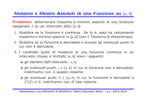 Massimi e Minimi Assoluti di una Funzione su [a, b]