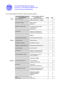 Università degli Studi di Cagliari FACOLTA` DI SCIENZE MM.FF.NN