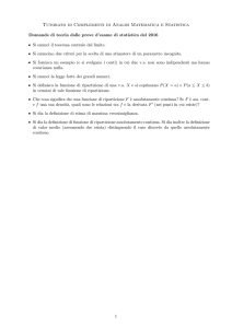 Tutorato di Complementi di Analisi Matematica e